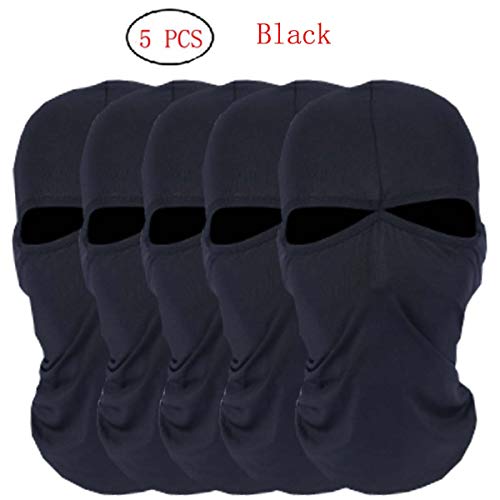 Roll Over Image to Zoom in CxYuan 2018 5PCS New Black Balaclava 1-Pack Face Mask Motorcycle Helmets Liner Ski Gear Neck Gaiter Ski Mask Accessories (Purple)