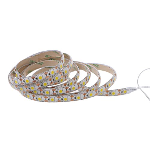 Hukai 4.5V Waterproof 5050 RGB Battery Operated 30 LED/m Flexible Strip Light TV Back Lighting Kit (White)