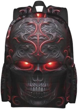 Amazon.com: OUSIKA Cool Evil Skull Print Backpack Large Travel