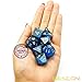 Bescon Two-Tone Glow-in-The-Dark Polyhedral Dice Set Blue Dawn, Luminous RPG Dice Set d4 d6 d8 d10 d12 d20 d% Brick Box Pack