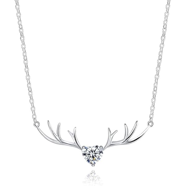 Amazon.com: grupan Deer Necklace with Slider Message Card, 14k