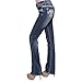 Sexy Couture Women's S145-PB Dark Wash Rhinestone Stitched Boot Cut Jeans