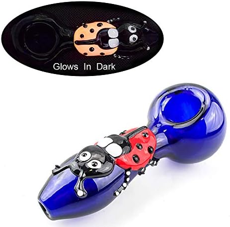 2019 Newest Portable Pipe, 4 Inch Handmade Art Collection Glass Tube (Luminous Ladybug)
