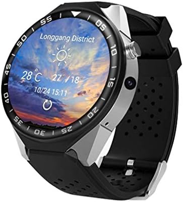 Rsiosle Android 5.1 Smart Watch 1.39" AMOLED Touch Screen 3G WiFi GPS with Heart Rate Monitor Pedometer Camera Music Player for Men and Women (Color : Silverblack)