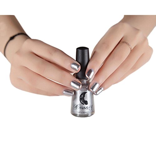 Mirror Nail Polish,Hemlock Shinning Makeup Polish Nail Painting Art (Silver) Mirror Nail Polish,Hemlock Shinning Makeup Polish Nail Painting Art (Silver)