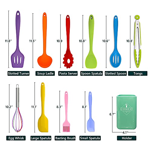 Silicone Cooking Utensils Set Heat Resistant With Stainless Steel Core