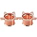 Longbeauty 2Pcs Rose-Gold Cute Kitten Ear Plugs Tunnels Gauges Stretcher Piercings in 3 Colors Gauge 0g