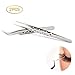Omberlan Lash Extension Tweezers - Precision 9 Holes Straight and Curved Pointed Tweezers Set for Individual 3D 5D Volume Mink Eyelash Extensions Professional Lash Tweezers (Type A-9 holes)