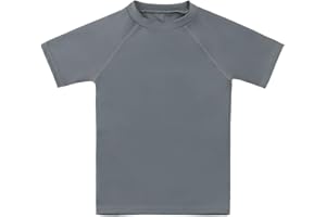 ESTAMICO Boys Short Sleeve Rash Guard Shirt Quick Dry Swimwear UPF 50+ Protection Athletic Swim Tee