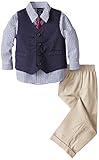 Nautica Baby Boys' Twill Vest Set, Khaki, 12 Months