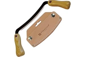 Flexcut Wood Carving Tools Set 5-Inch Draw Knife KN16, Ash Wood Handle | 1095 High Carbon Steel Blade | Includes Leather Sheath | Made in the U.S.A.