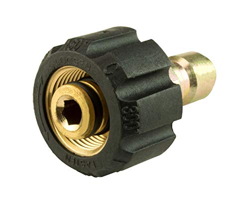 Erie Tools Pressure Washer Twist Connect M22 X 3/8" Quick Disconnect Plug 4500PSI High Pressure Brass Fitting 300&deg; F Max Temp