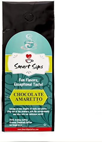 Smart Sips Coffee, Chocolate Amaretto Gourmet Ground Coffee, 10 Ounce
