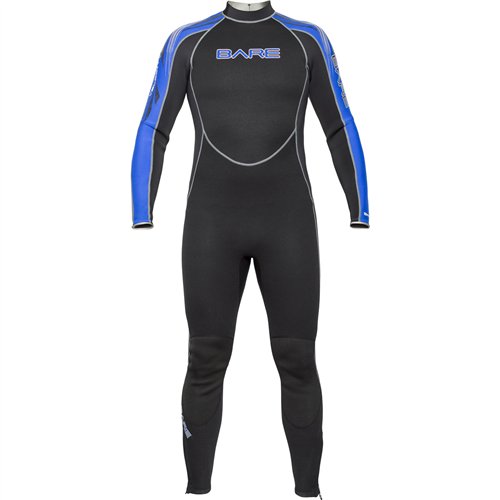Bare 3mm Mens Velocity Full Wetsuit (Blue, Medium/Large)