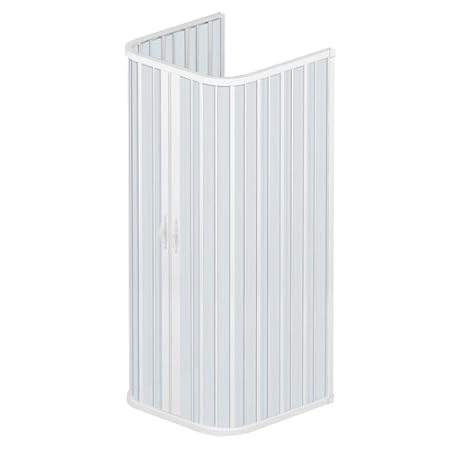rollplast bsat2concc28090090 Dusche Kabine, Größe: 90 x 90 x 90 x 185 cm H PVC Drei Seiten und 2 Türen, mit Mitte, weiß