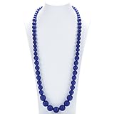 Consider It Maid Silicone Teething Necklace for Mom to Wear - FREE E-BOOK - BPA FREE and FDA Approved - Limited (Navy)