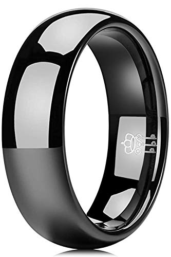 JOYERÍA DE TRES LLAVES 2 mm 4 mm 6 mm 8 mm Anillo de bodas de tungsteno para mujeres Hombres plateado Banda pulida negra