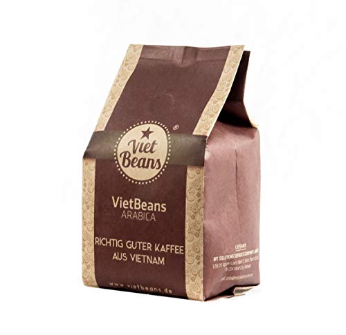 VietBeans 100% Arabica Ganze Kaffeebohnen - Espresso Bohnen säurearm - Fruchtiger Hochlandkaffee mit Nebennote Karamell…