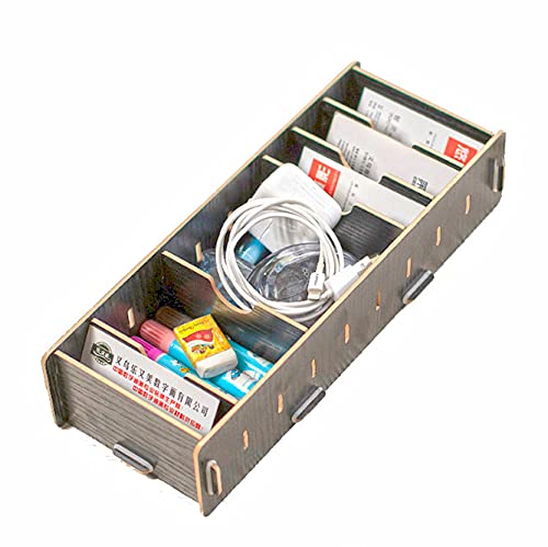 IBLUELOVER Wooden Jewellery Tidy Desk Organiser Business Card Sticky Note Holder Shelf Storage Boxes Desktop Sorter Name Card Organiser DIY Display Stand Container for Office Home Cosmetic Supplies