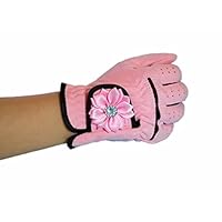 Tot Jocks Pink Golf Glove with Rhinestone Flower for Girls Size Small (Right (for Left Handed Golfers))