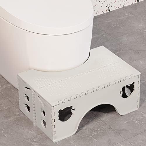 Toilet Stool, Poop Stool with AntiSlip Step, 7 Inch Height Folding