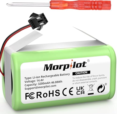14.4V 3200mAh Li-Ion Ersatzakku für eufy RoboVac, G10 G20 G30 G35 G40 Hybrid, Kompatibel mit RoboVac 11 11S 11S MAX 15C 15T 25C 25C Max 30 30C 30 Max 35C, Tesvor X500 Akku