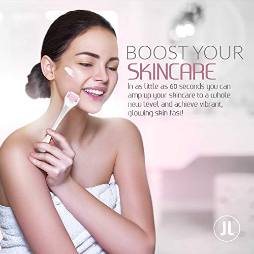 Derma Roller - Cosmetic Needling Kit For Face, 540 Titanium Needles Skin Roller For Face 0.25mm, Microdermabrasion Exfoliating Roller For Home Skincare Use, Pink - Thumbnail 5