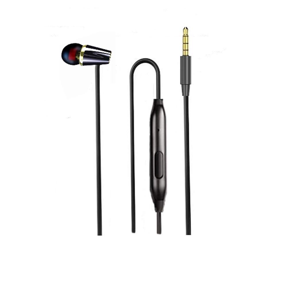 Photo 1 of LINHUIPAD Single Earphone One Side Earplugs with Microphone 3.5mm Plug Single Earbud Stereo Sound Reinforced Cord Compatible with Smartphone MP3,Radio