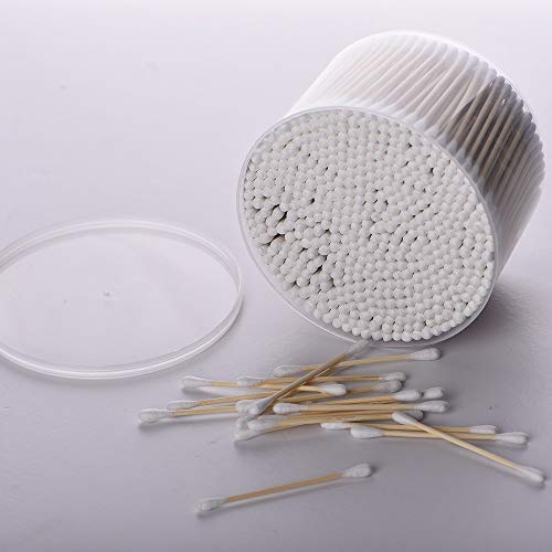 PandaHome, 500 ct Cotton Swabs, Double Tipped Cotton Connect with 2.9" woonden handle for Cleaning Eyes, Ear, Keyboard, Fingernail, Bathtub and Gun (1 Box 500ct)