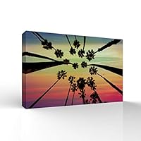 Canvas Wall Art The Palms Under The Sunset Canvas Prints Home Artwork Decoration for Living Room,Bedroom - 12x18 inches