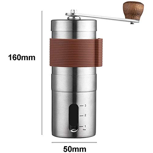 Fltaheroo Manuelle Kaffee MüHle, Kaffee MüHle Aus Edelstahl, Hand Kurbel Bohnen MüHle, Kaffee MüHle für Zuhause/BüRo… – Bild 6