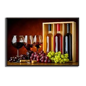 signwin Framed Canvas Wall Art Wine Cups Canvas...