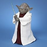 Star Wars Battery Operated Yoda With LED Light Saber and On/Off Button Tree Topper - Uses 3 