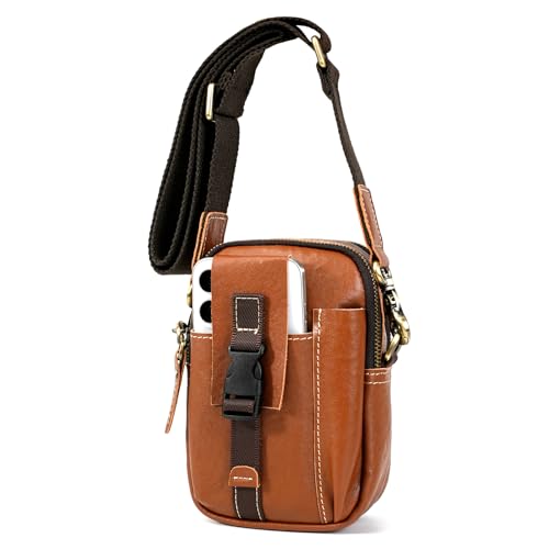 LANNSYNE Small Leather Crossbody Bag, 3-in-1 Messenger & Waist Pouch at Amazon