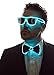 NEON NIGHTLIFE Light Up Bow Tie, Aqua Men's Glow in the Dark LED Tie
