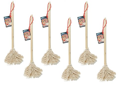 Compac’s Barbecue Mop—Basting Brush/Mop Easily Applies Marinades, Sauces To Any Meat On Grill Or Under Broiler—Washes Out With Soap & Water—16 Inch Handle Keeps Hands Away From Flames 6 Count