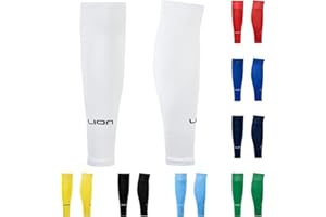 Lion Sportswear Soccer Sock Leg Sleeves To Accompany Grip Socks - Fits Over Calf/Shin Guards - Variety Of Colours