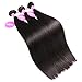 ISEE Hair 8A Peruvian Remy Hair Silky Straight Hair Weave 100% Unprocessed Peruvian Straight Hair 3 Bundles Natural Color (18''&20''&22'')