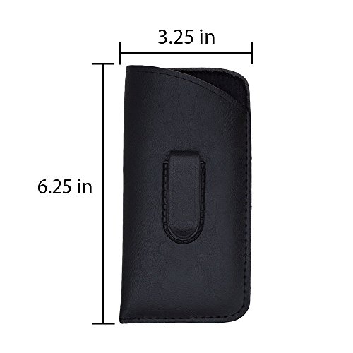 Eyeglass Pouch with Belt Clip, Slip in Case & Reading Glasses Holder- Eyewear Sleeve - For Sunglasses, Eyewear & Frames -Black, 1PK- By OptiPlix - Thumbnail 2
