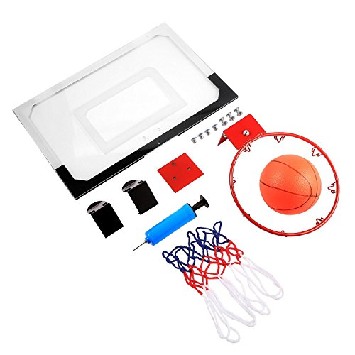 Kaluo Indoor Wall Mount or Over-The-Door Mini Basketball Hoop Set System for Kids Boy Girl Teen Adult Home Bedroom Office Livingroom with Ball and Pump