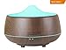 Aroma Diffuser, BRIGHTSHOW 250ml Ultrasonic Wood Grain Oil Cool Mist Humidifier Air Purifier with Colorful LED Lights and 4 Timer Settings for Household Bedroom Living Room Office Study Yoga Spa