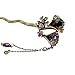 Voberry® New Women Hair Accessory Retro Rhinestone Petal Hairpin Fashion Tassels Tuck Comb Hair Fork (A)