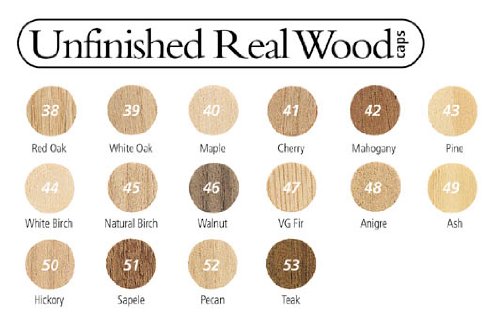 Fastcap Adhesive Cover Caps Pre-Finished Wood White Birch 9/16" (1 Sheet 52 Caps)