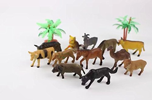 Model Plastic Domestic Animal Toys Set Pack of 12 Colorful