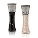 Set of 2 Modern Salt and Pepper Grinder Set (6-oz Capacity) - Made of Stylish, Brushed Stainless Steel - 5-Grade Adjustable Ceramic Grinder Rotors from Fine, Medium to Coarse - by Mugaben primary