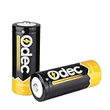 Odec 26650 Battery, 5000mAh Li-ion Rechargeable Battery for LED Torch, Flashlight and More(2-Pack)