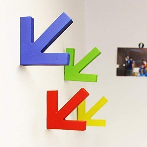 Walplus 28.4 x 18.2 x 3.8 cm Colorful Coat Hooks Wall Art Decals Home Decoration DIY Living Bedroom Office Décor