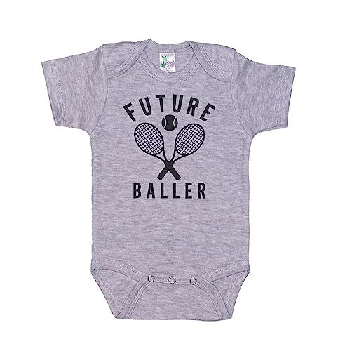 Ebenezer Fire Baby Tennis Onesie/Future Baller/Unisex Newborn Bodysuit/Funny Infant Outfit