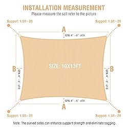 Duerer Sun Shade Sails Canopy 10x13FT
