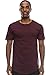 JC DISTRO Mens Hipster Hip Hop Cotton eLong Round Scallop Hemline Tshirt Wine Medium